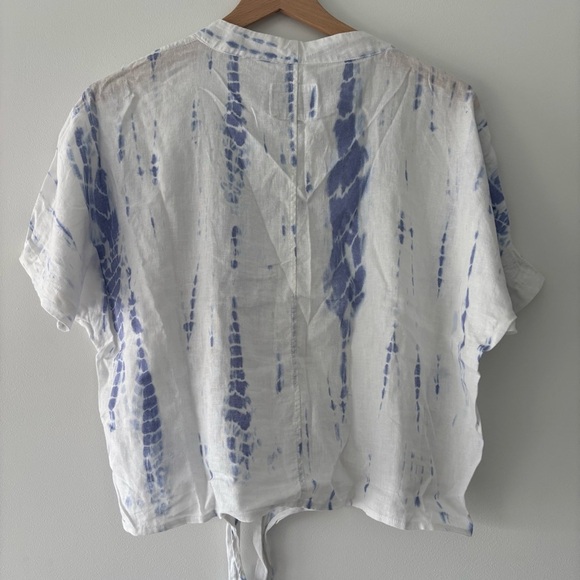 Rails Linen Rayon Blend Thea Cloud Tie Dye Button Down Tie Front Blouse Size XS - Picture 5 of 6